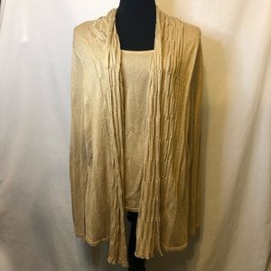 NWT Charter Club Gold Sparkle Fine Gauge Cardigan